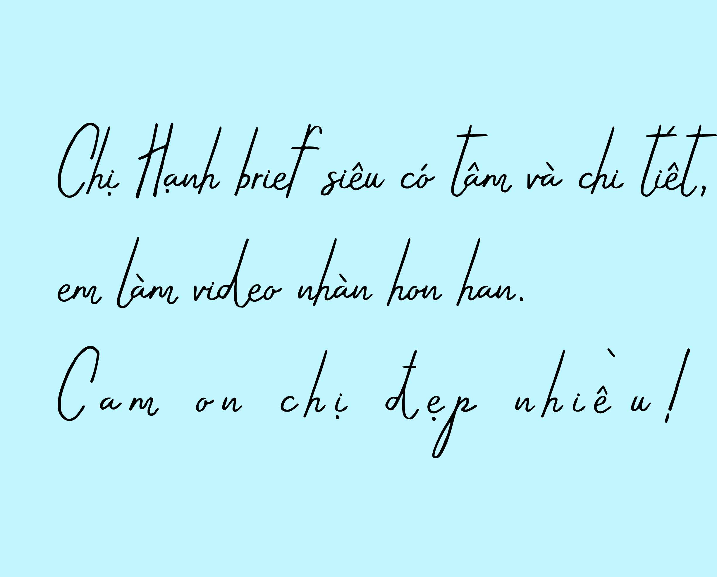 Blue testimonial note